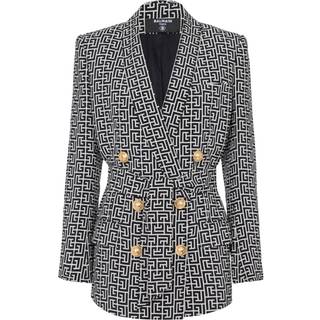 Balmain Double-breasted monogram jacket - black - XS