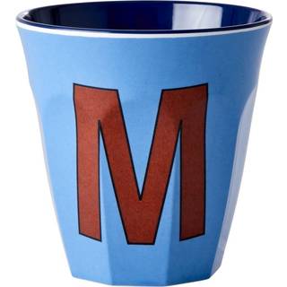 RICE Rice melaminkop medium bogstav M 30 cl New dusty blue