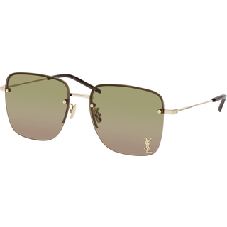 SAINT LAURENT Kvinde SL 312 M 003 Solbriller Metal Guld Grøn Firkantet Skygge