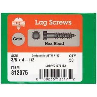 Hillman Group 812075 Hot Dipped Galavanized Hex Lag Skrue 3/8 x 4-1/2-tommer 50-pack