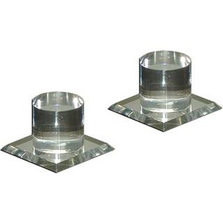 Mirart Pull Handle Self Stick Round Acrylic Mirror Finger Knob (2 Pack)