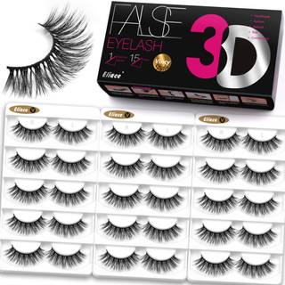Vipper piskede naturlige katteøjler vipper faux 3d minkvipper luksuriøse falske øjenvipper naturligt look (13 mm) Voluminous & Light Fake Eyelash