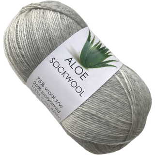 Aloe strømpegarn i grå 100 gram