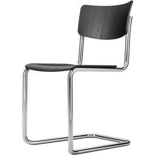 Thonet S 43 ST Spisebordsstol Stabelbar Krom/Sort Bejdset Bøgetræ
