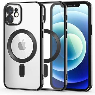 iPhone 12 Tech-Protect MagShine Bagside Cover - MagSafe Kompatibel - Gennemsigtig / Sort