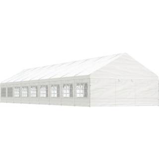 pavillon med tag 20,07x5,88x3,75 m polyethylen hvid
