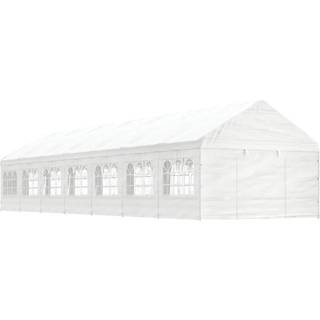 pavillon med tag 15,61x4,08x3,22 m polyethylen hvid