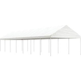pavillon med tag 15,61x4,08x3,22 m polyethylen hvid