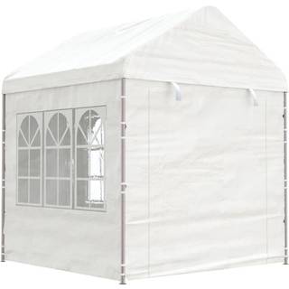 pavillon med tag 2,28x2,23x2,69 m polyethylen hvid