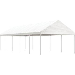 pavillon med tag 11,15x4,08x3,22 m polyethylen hvid