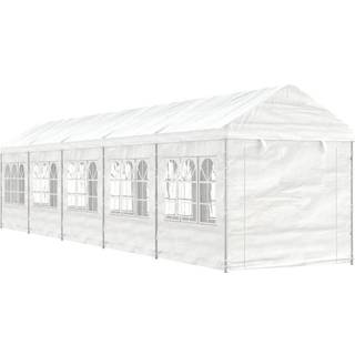 pavillon med tag 11,15x2,28x2,69 m polyethylen hvid