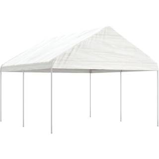 pavillon med tag 4,46x4,08x3,22 m polyethylen hvid
