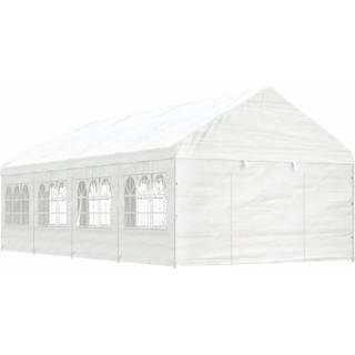 pavillon med tag 8,92x4,08x3,22 m polyethylen hvid