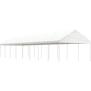 pavillon med tag 17,84x4,08x3,22 m polyethylen hvid