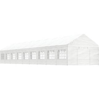 pavillon med tag 20,07x4,08x3,22 m polyethylen hvid