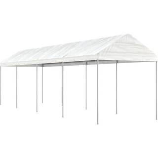 pavillon med tag 8,92x2,28x2,69 m polyethylen hvid