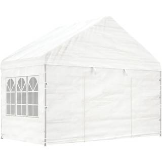 pavillon med tag 4,08x2,23x3,22 m polyethylen hvid