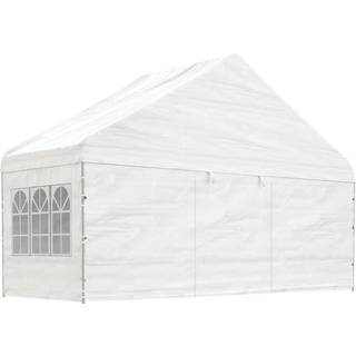pavillon med tag 5,88x2,23x3,75 m polyethylen hvid