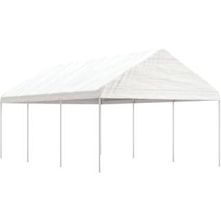 pavillon med tag 6,69x4,08x3,22 m polyethylen hvid