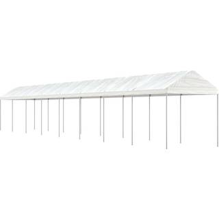 pavillon med tag 17,84x2,28x2,69 m polyethylen hvid