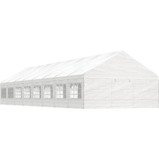 pavillon med tag 17,84x5,88x3,75 m polyethylen hvid