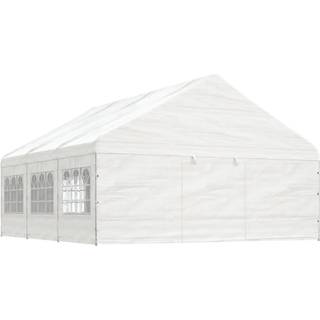 pavillon med tag 6,69x5,88x3,75 m polyethylen hvid