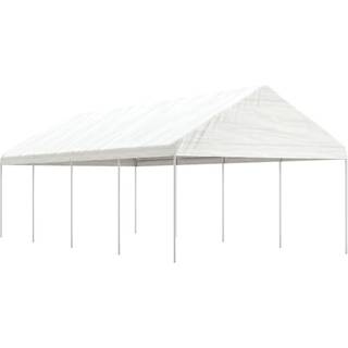 pavillon med tag 8,92x4,08x3,22 m polyethylen hvid
