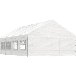 pavillon med tag 8,92x5,88x3,75 m polyethylen hvid