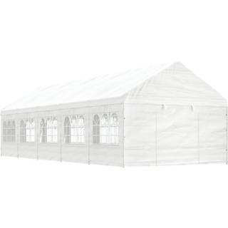 pavillon med tag 11,15x4,08x3,22 m polyethylen hvid