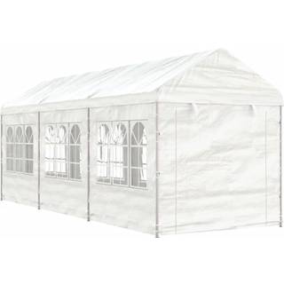 pavillon med tag 6,69x2,28x2,69 m polyethylen hvid