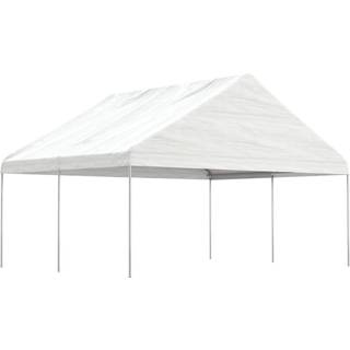 pavillon med tag 4,46x5,88x3,75 m polyethylen hvid