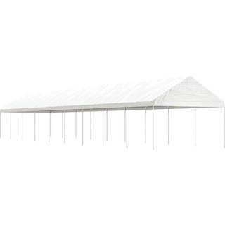 pavillon med tag 20,07x4,08x3,22 m polyethylen hvid