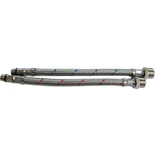 Flexslange / tilslutningsslange til blander Barka, 0.21 meter, 3/8" G (BSP), Ø10 mm forkromet messing, blå