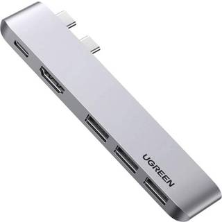 Ugreen Hub 2xUSB-C til USB-C PD / HDMI / 3x USB 3.0 til MacBook Pro / Air - Grå