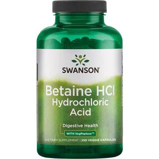 Betain HCl saltsyre - 250 veganske kapsler