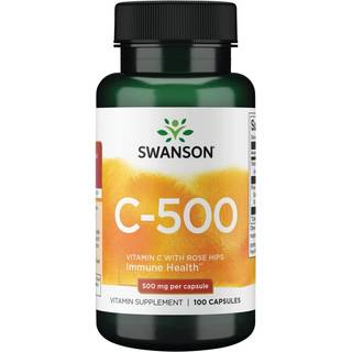 C-vitamin med hybenekstrakt, 500 mg - 100 kapsler