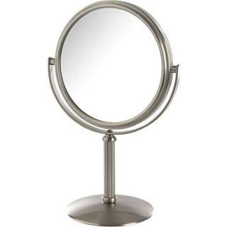 Model's valg tosidet bordplads Makeup Mirror - Makeup Mirror med 5x forstørrelse og drejelig design - bærbar 5,5 -tommer diameter spejl i nikkelf