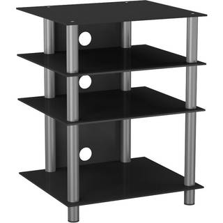 Bilus TV-Møbel , Hifi, sølvfarvet, sortglas.