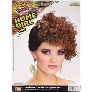 Hip Hop Rapper Home Girl Hair Voksen kostume paryk