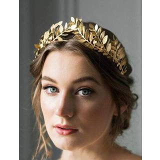 Chargances Bridal Gold Leaf Crown pandeb?nd Brude Tiara Guldblad Hovedstykket til bryllupsprom Festival Brudepiger H?rtilbeh?r (guld)