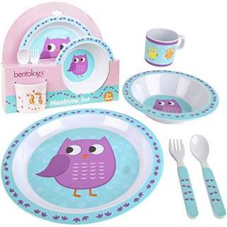 5 pc m?ltider baby fodring s?t til b?rn og sm?b?rn - inkluderer plade sk?l kop gaffel og ske redskab