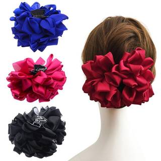 4 stk. Stor silke blomsterbue hår klo kæbe klip til kvinder hårklemmer