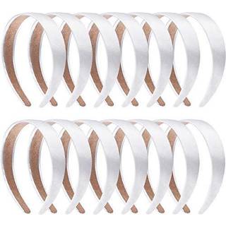 Siquk 14 stykker satin pandeb?nd hvidt b?nd pandeb?nd 1 tommer almindelig DIY h?rspande til kvinder og piger