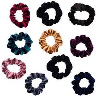 10 Pack Assortered Color Small Velvet Scrunchies til tynde h?r Kvinder Elastiske h?rb?nd Tilbeh?r