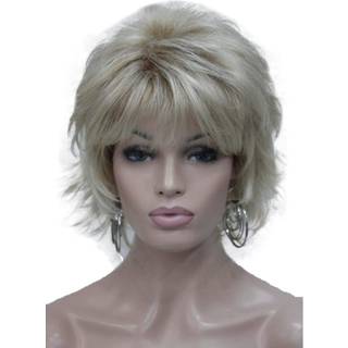 Wiginway Kort lagdelt laggy b?lgede parykker 100% importeret premium h?rvarmes syntetisk til kvinder 6 tommer