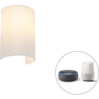 Smart væglampe hvid inkl. Wifi A60 - Simple Drum Jute