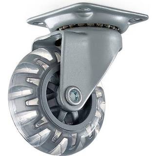 Habo 4107 møbelhjul med plade, svingbart, Ø75 mm
