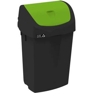 Nordic recycle affaldsbeholder med vippelåg 15 liter sort og grøn