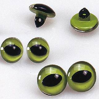 Katzenaugen grün 14mm Glas 2 Stück - Grün