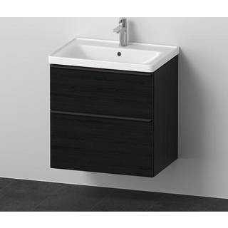 Duravit D-Neo sæt (skab+vask), sort eg, 2-skuffer, 650 mm